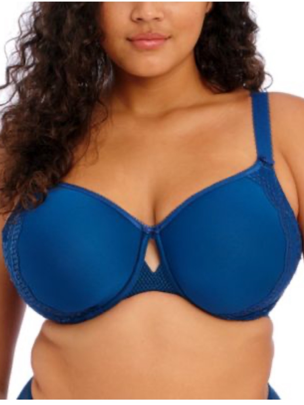 Elomi Charley Underwired Molded Spacer T-Shirt Bra Blue Size 42I